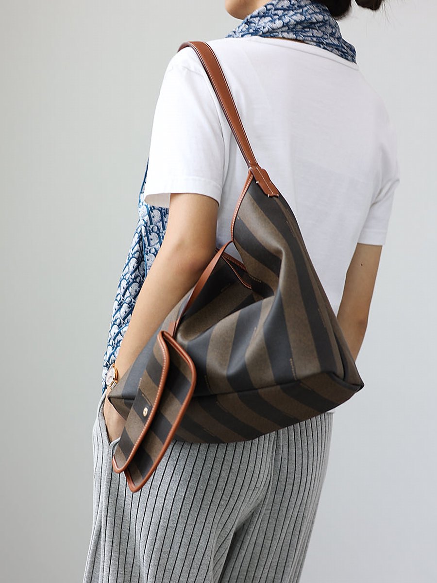 Toscana Striped Leather Shoulder Bag – view 3