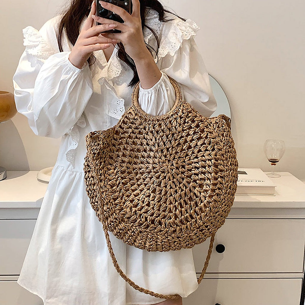 Saffron Woven Straw Shoulder Bag – view 1