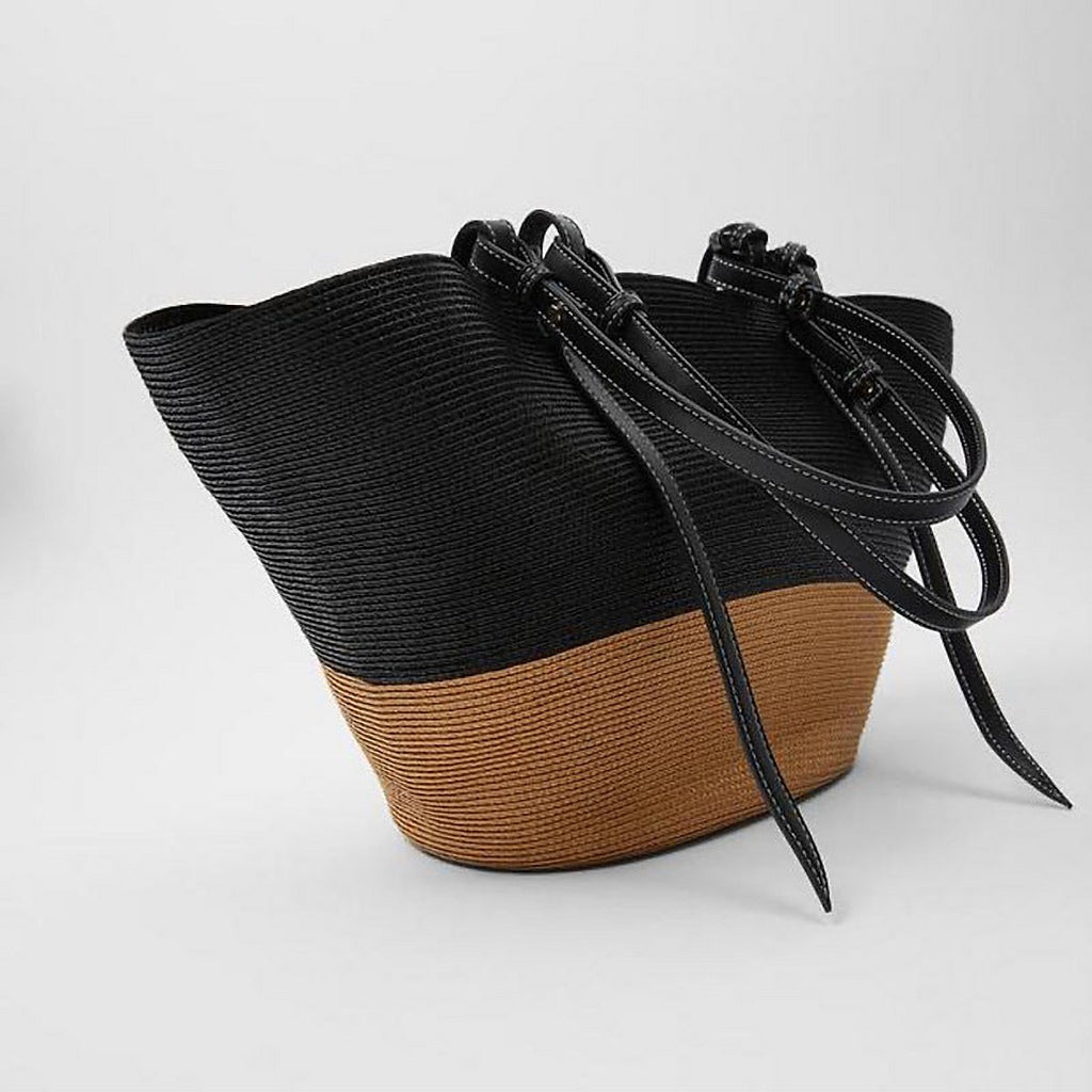 Jubilee Colour-Block Woven Basket Beach Bag – view 2