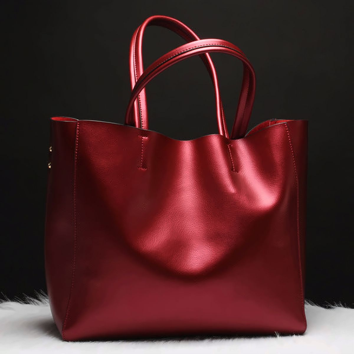 Grand Leather Shoulder Tote – view 1