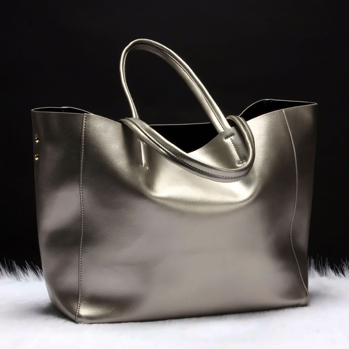 Grand Leather Shoulder Tote – view 5