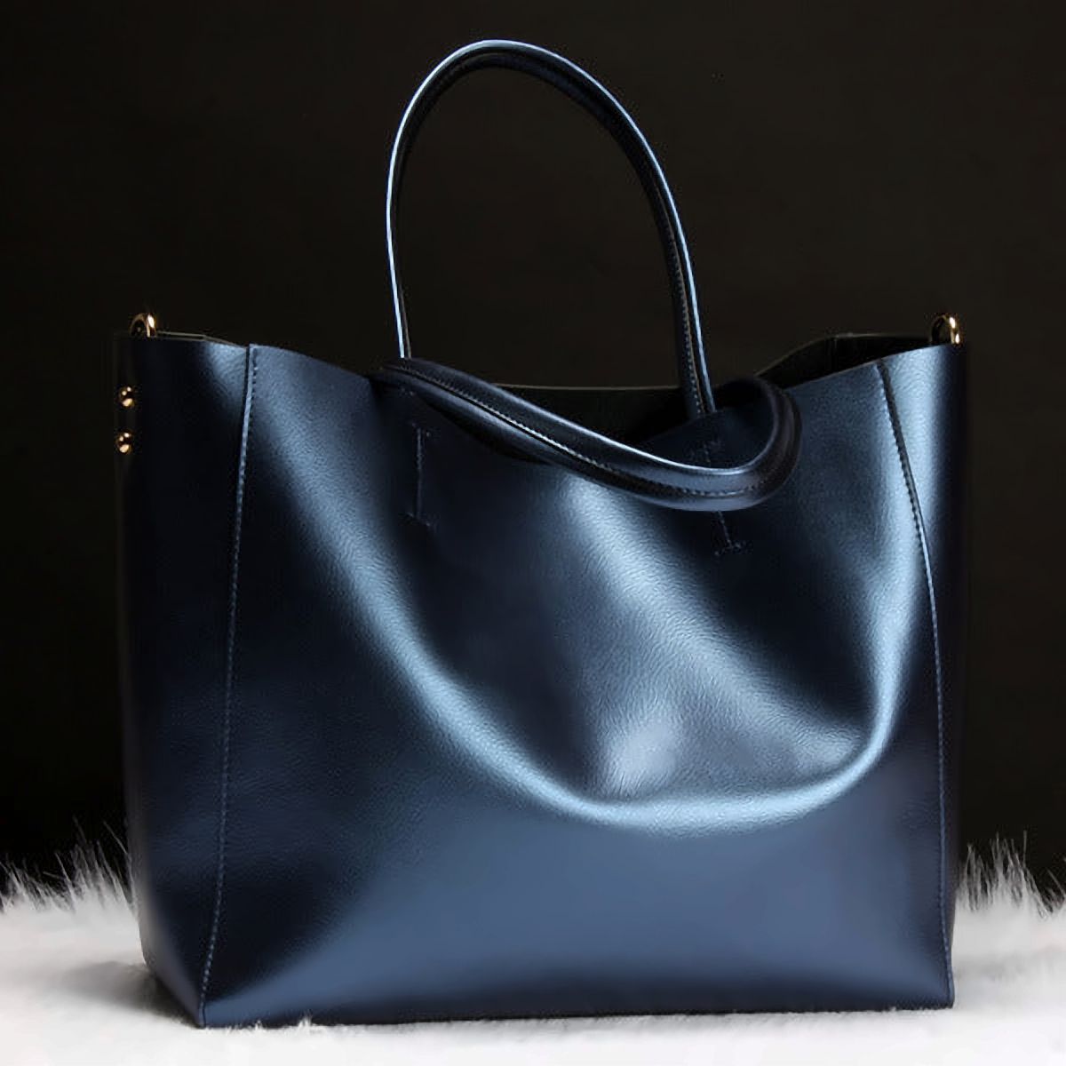 Grand Leather Shoulder Tote – view 4