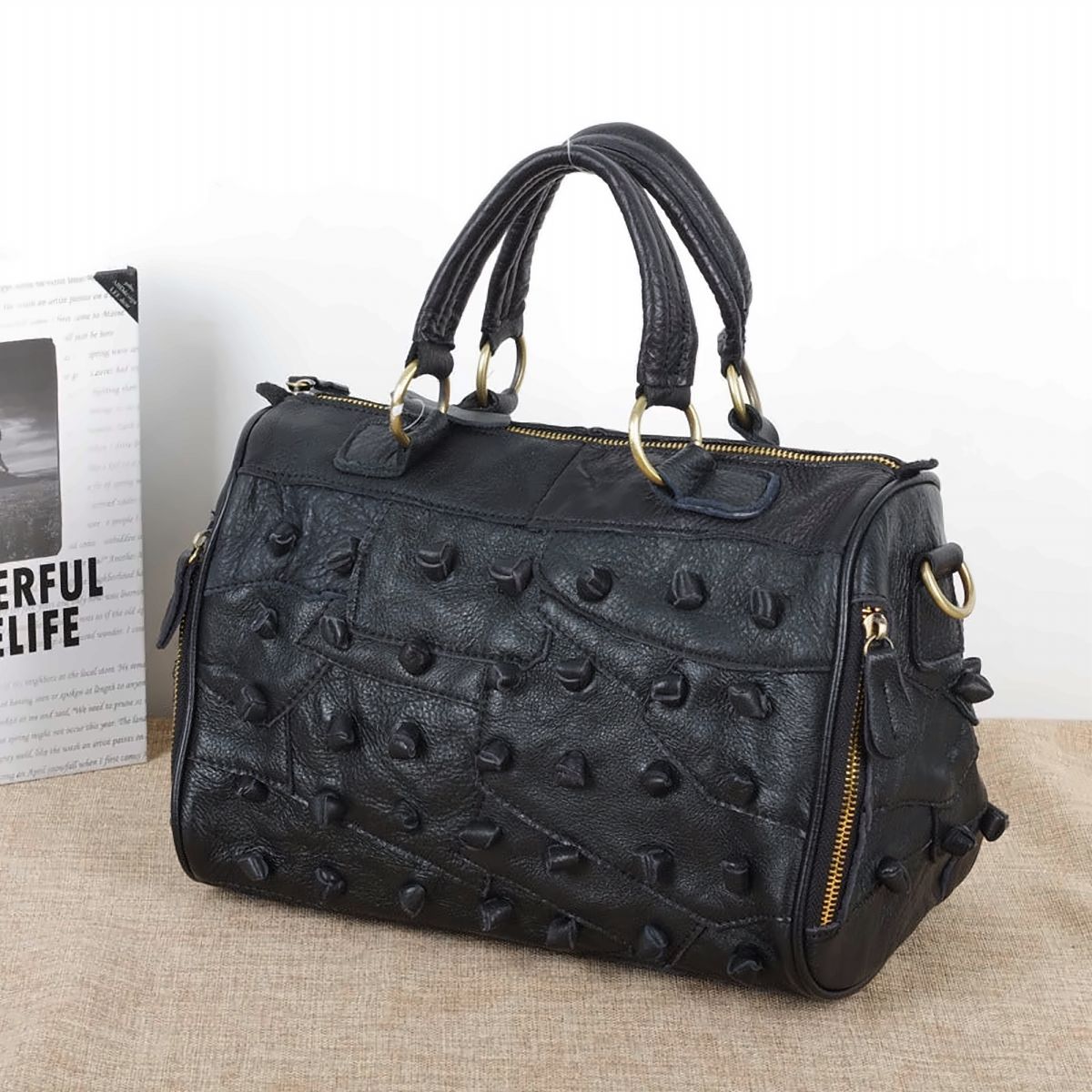 Pebble Contrast Leather Crossbody – view 1