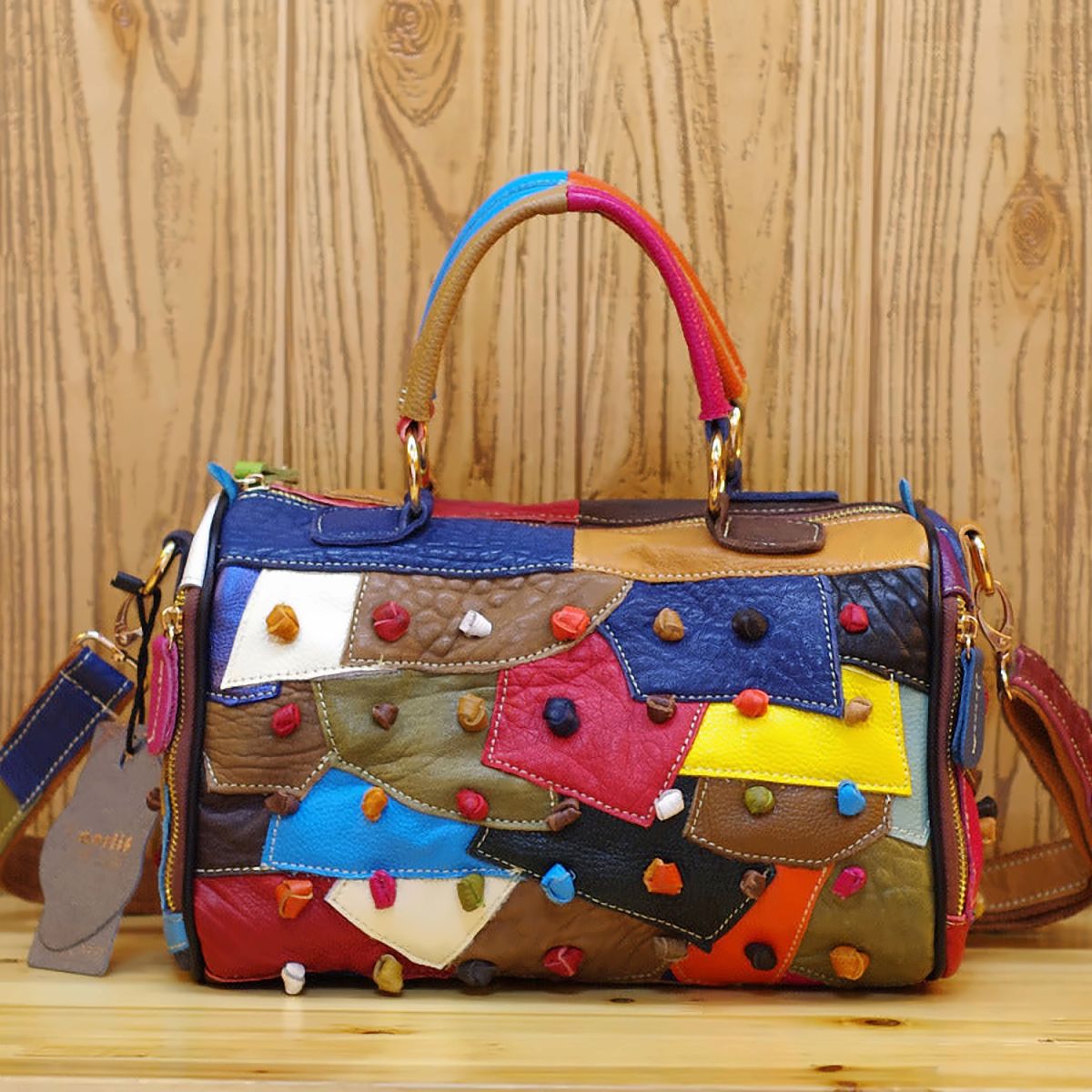 Pebble Contrast Leather Crossbody – view 3