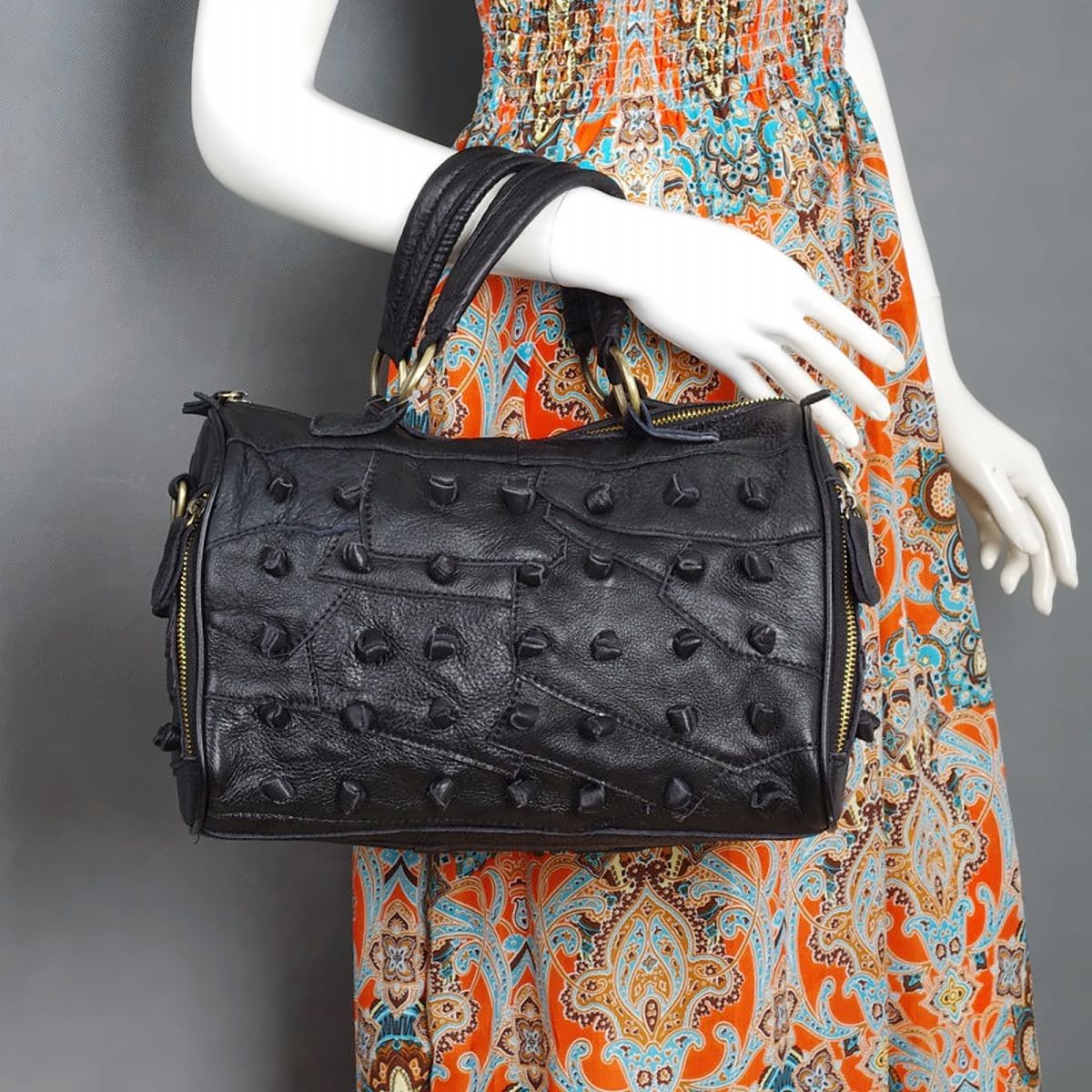 Pebble Contrast Leather Crossbody – view 5