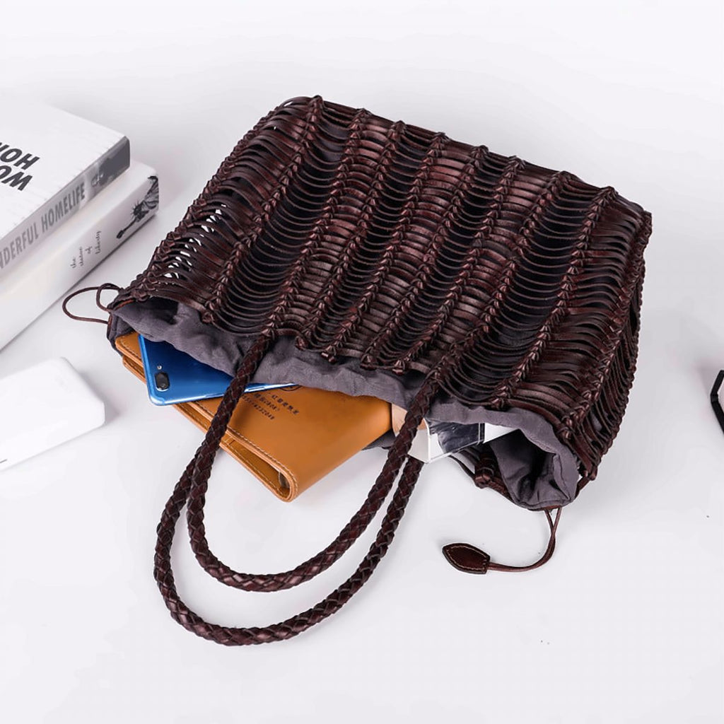 Treccia Woven Leather Shoulder Bag – view 3