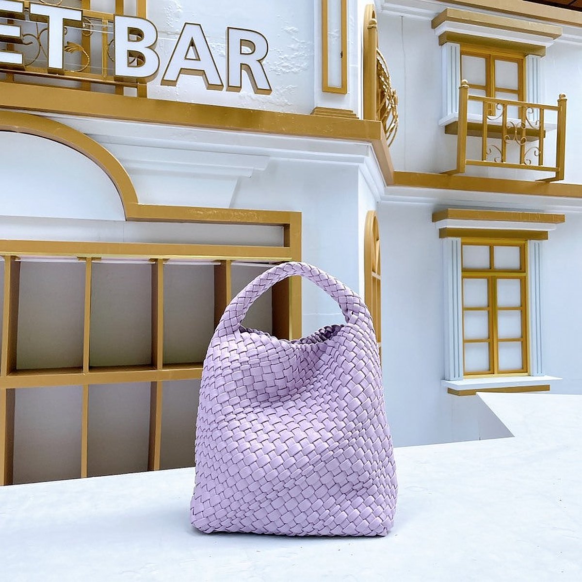 Leila Woven Vegan Leather Tote Bag – view 6