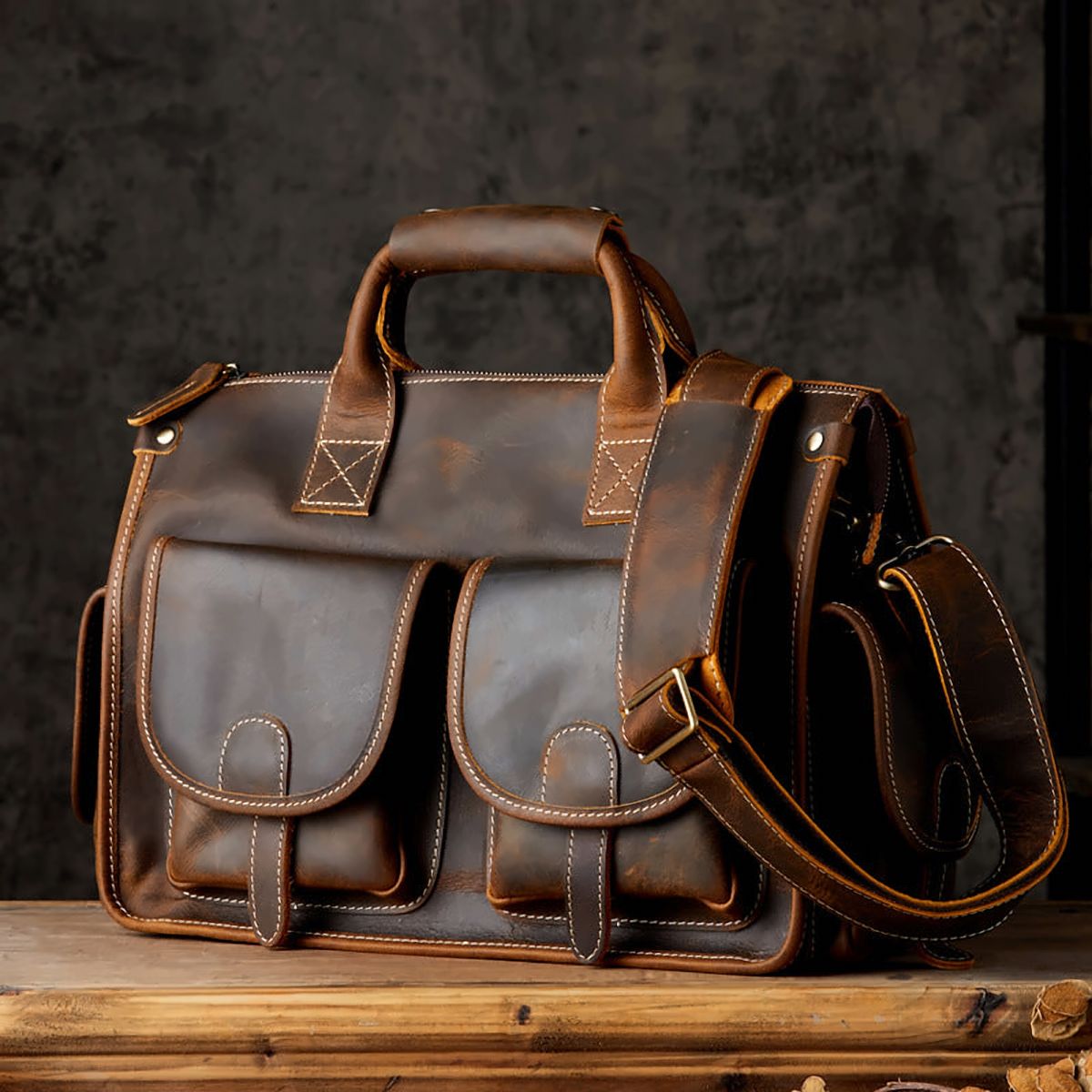 Courier Men's Leather Briefcase Bag – view 1