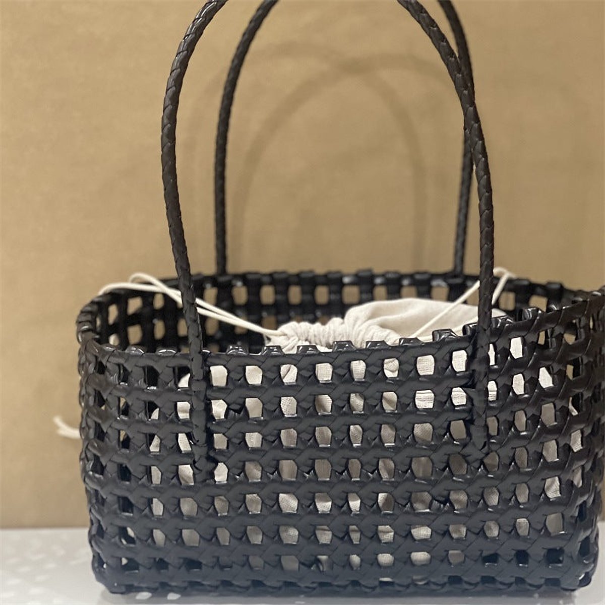 Juliette Openwork Woven Straw Tote – view 5