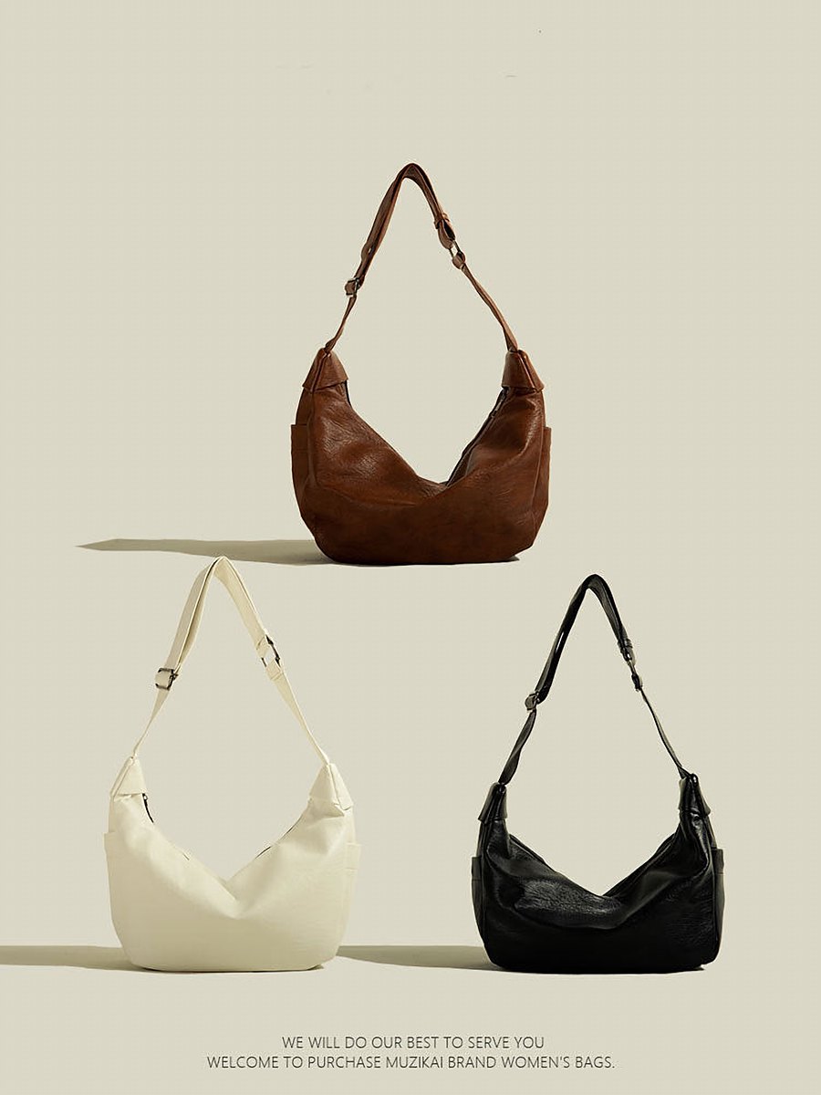 Raya Slouchy Vegan Leather Underarm Bag – view 2