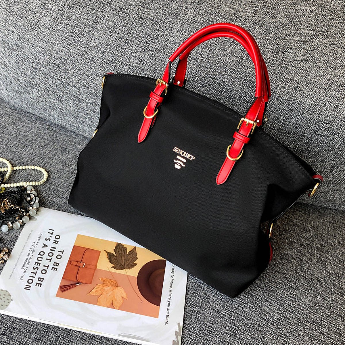 Linnea Two-Tone Oxford Canvas Shoulder Bag – view 4