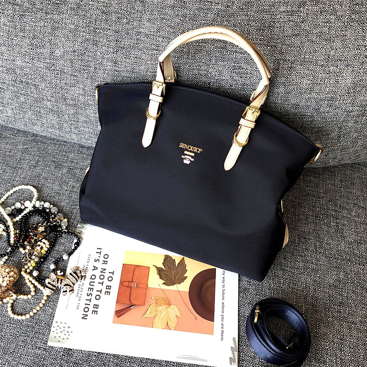 Linnea Two-Tone Oxford Canvas Shoulder Bag – view 5