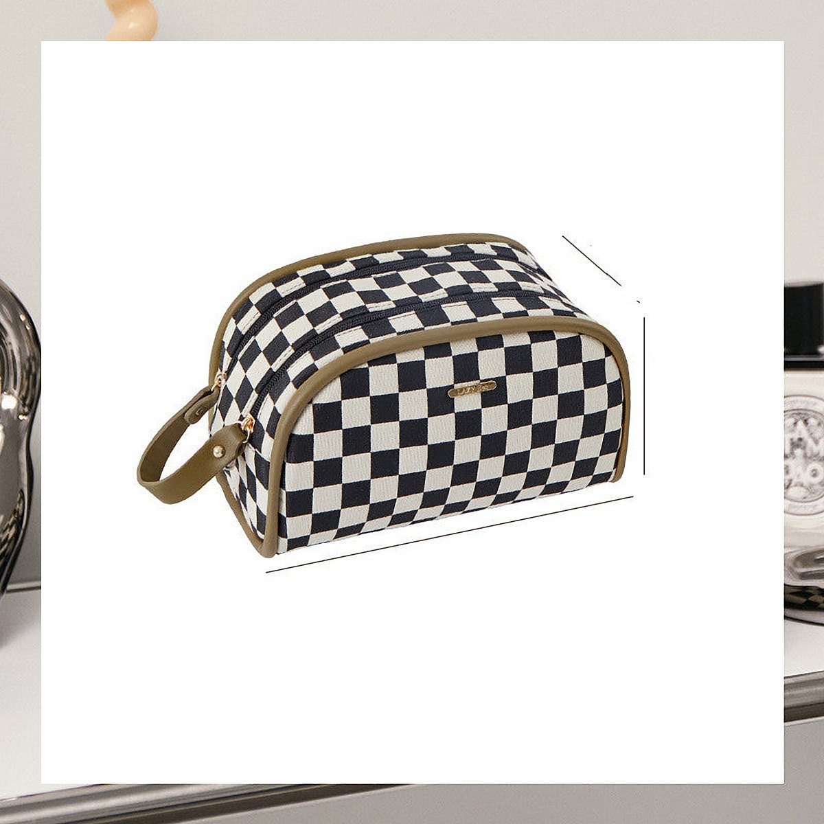 Palermo Checkerboard Cosmetic Pouch – view 4
