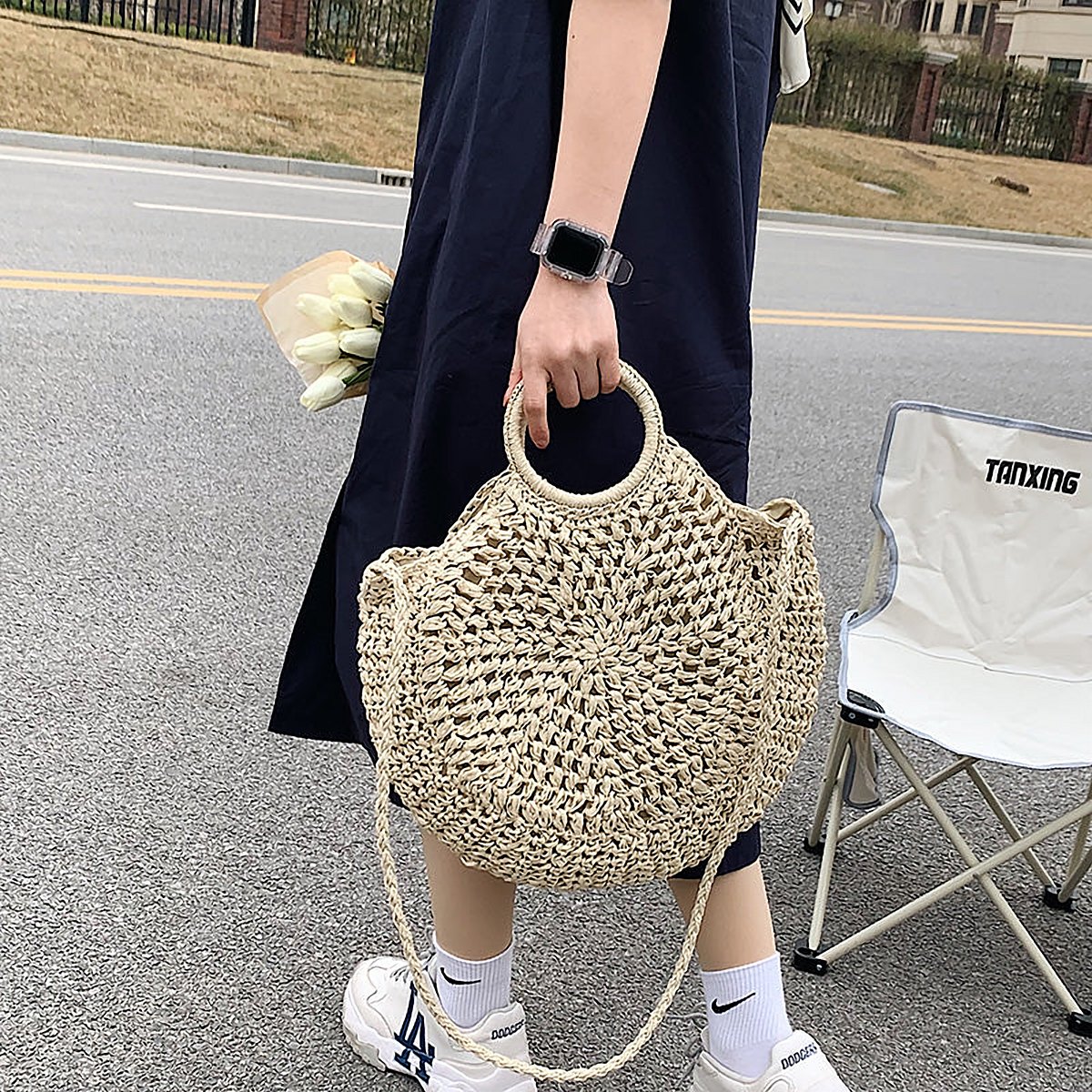 Saffron Woven Straw Shoulder Bag – view 7