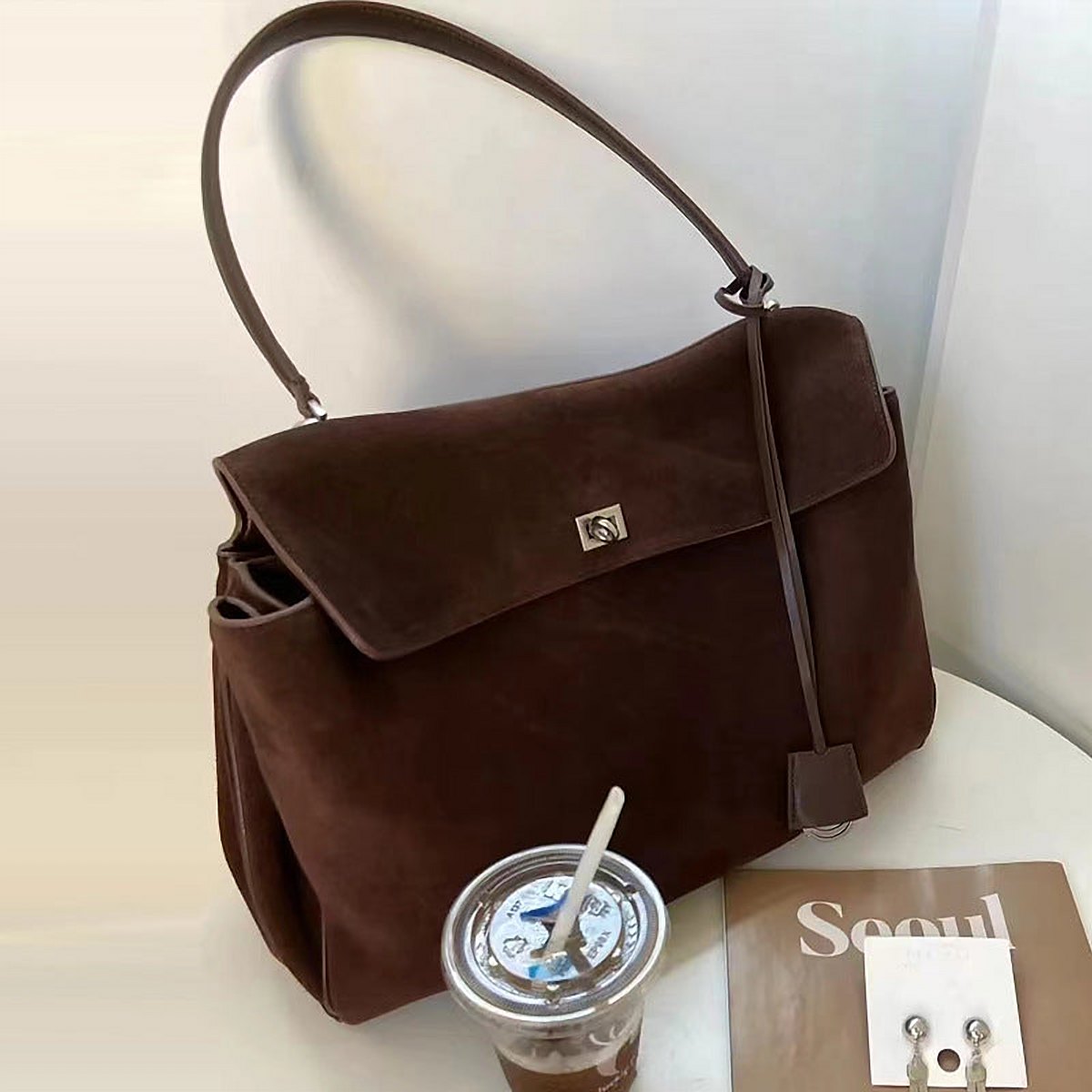 Vira Woven Leather Underarm Bag – view 1