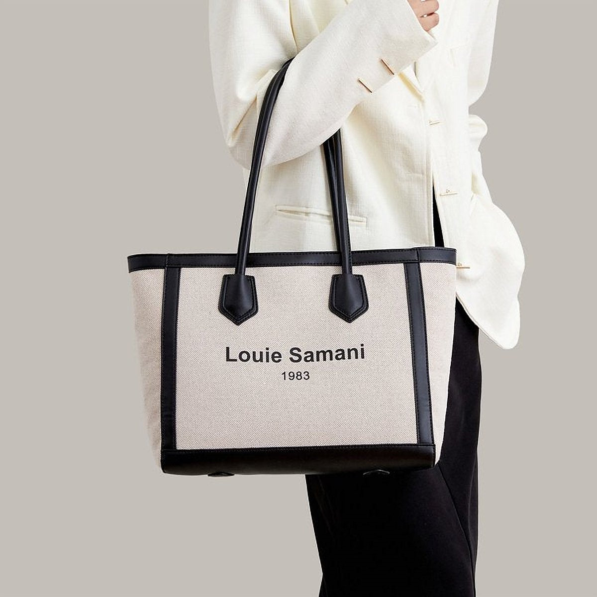 Mayfair Lettered Vegan Leather Tote – view 1