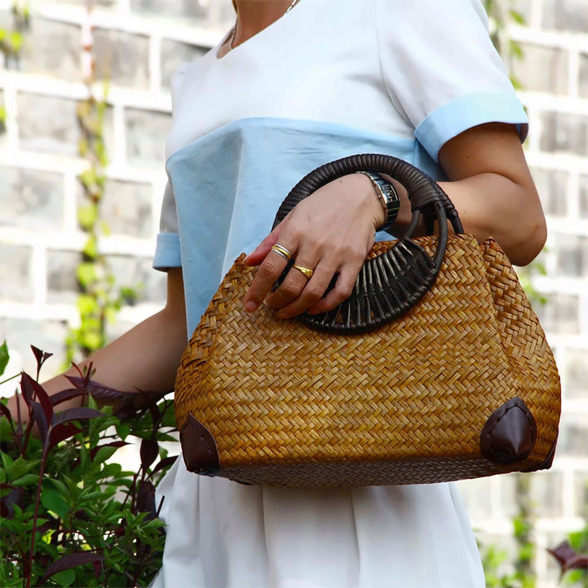 Sienna Hand-Woven Rattan Handbag – view 1