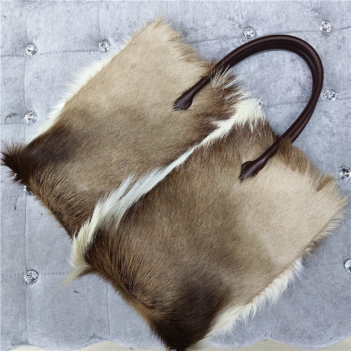 Viola Mink Hair Top Handle Bag – view 3