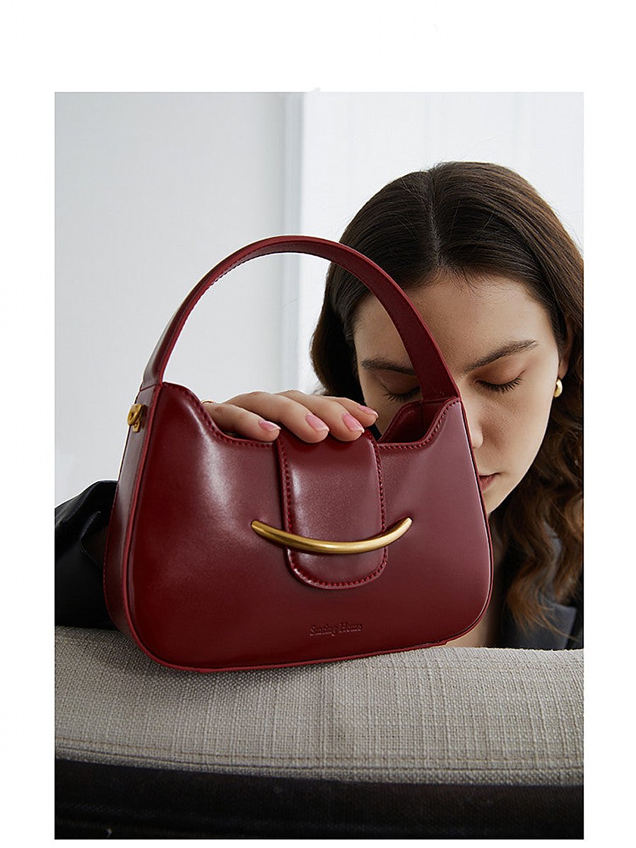 Fiorella Red Leather Top Handle Bag – view 5