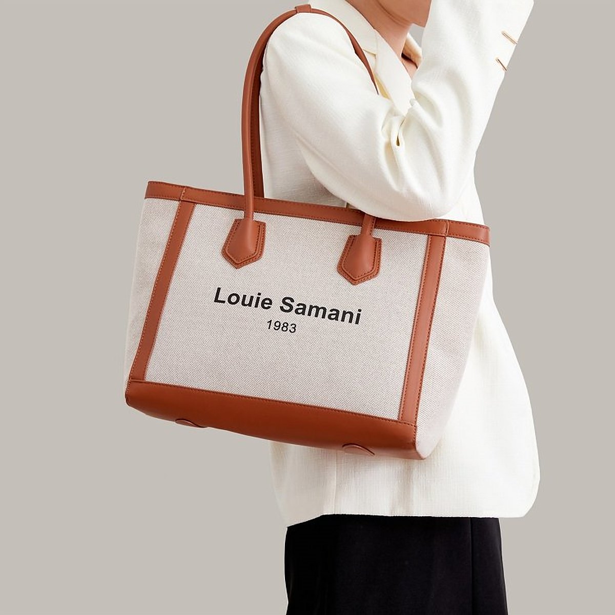 Mayfair Lettered Vegan Leather Tote – view 2