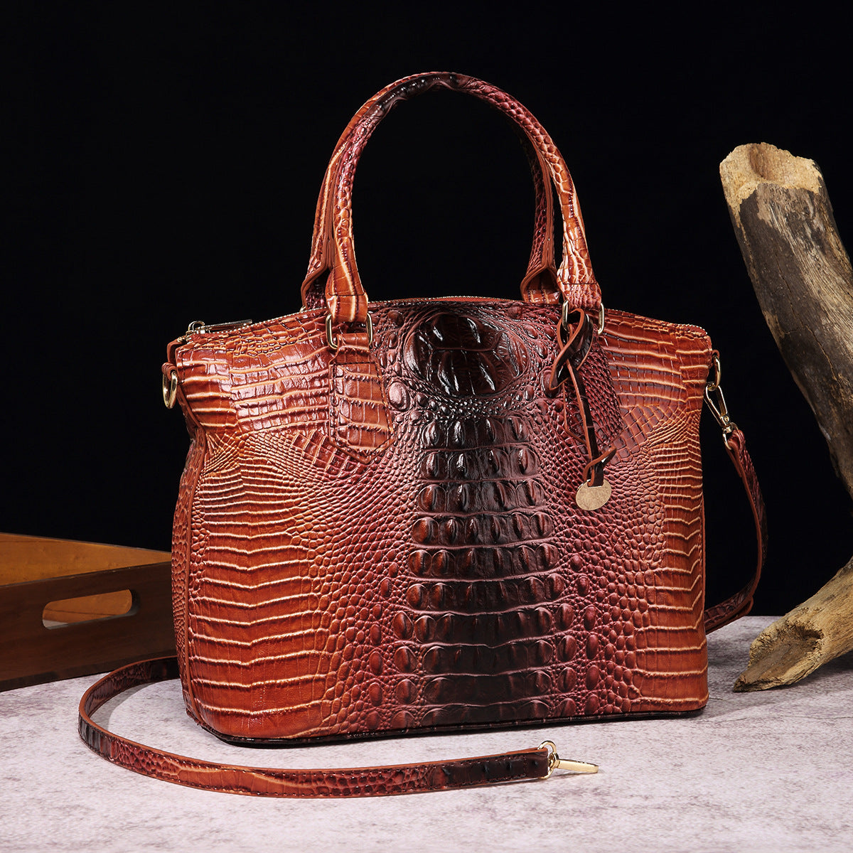 Rialto Croc-Effect Vegan Leather Crossbody Bag – view 38