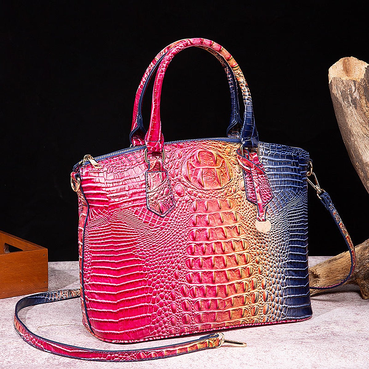 Rialto Croc-Effect Vegan Leather Crossbody Bag – view 12