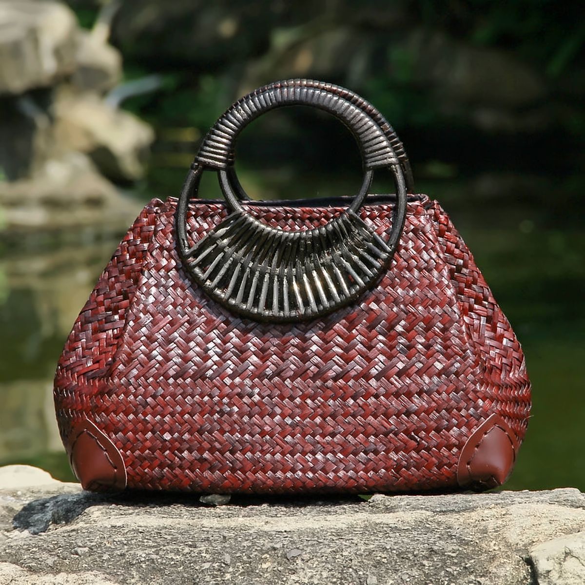 Sienna Hand-Woven Rattan Handbag – view 4
