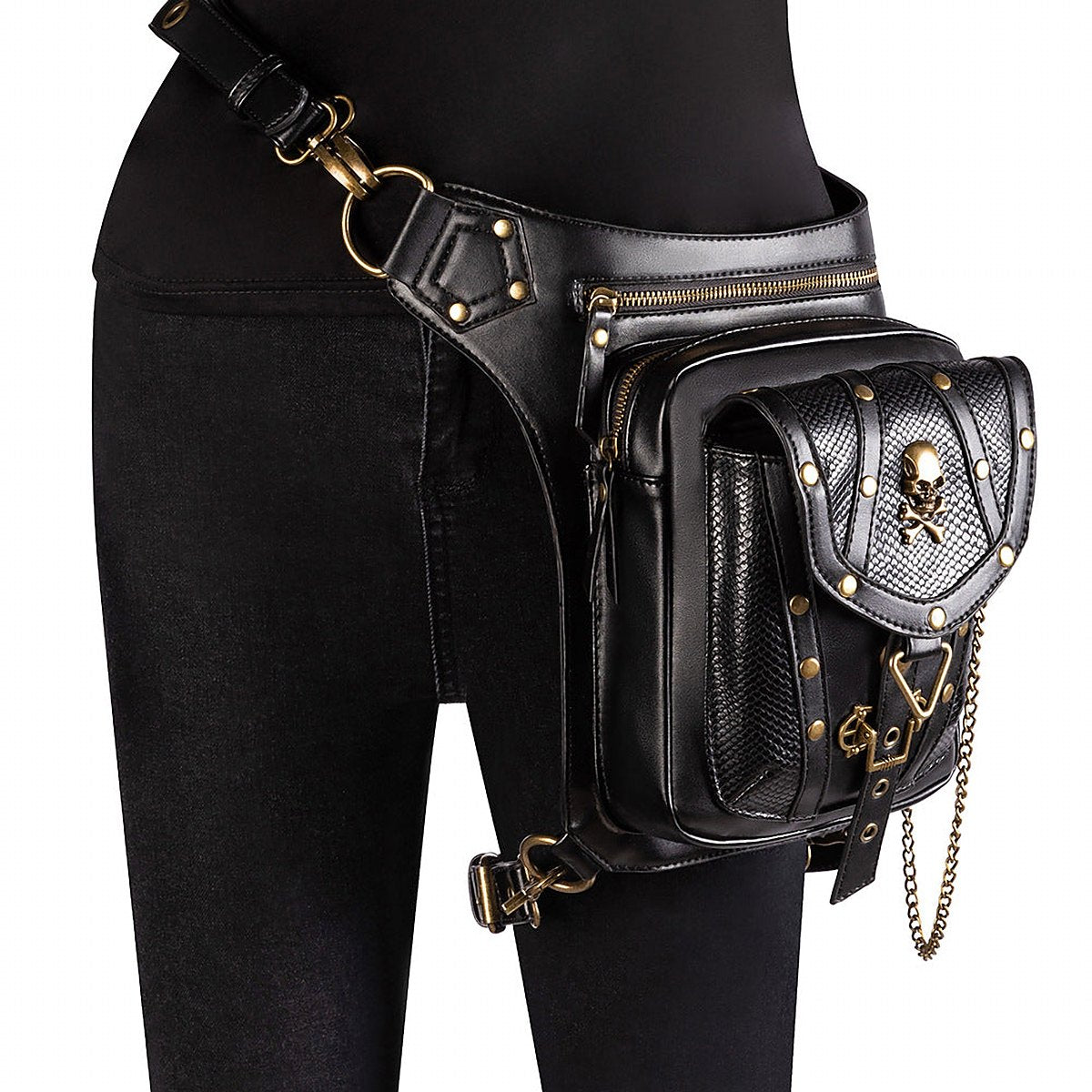 Obsidian Studded Messenger Bag – view 2