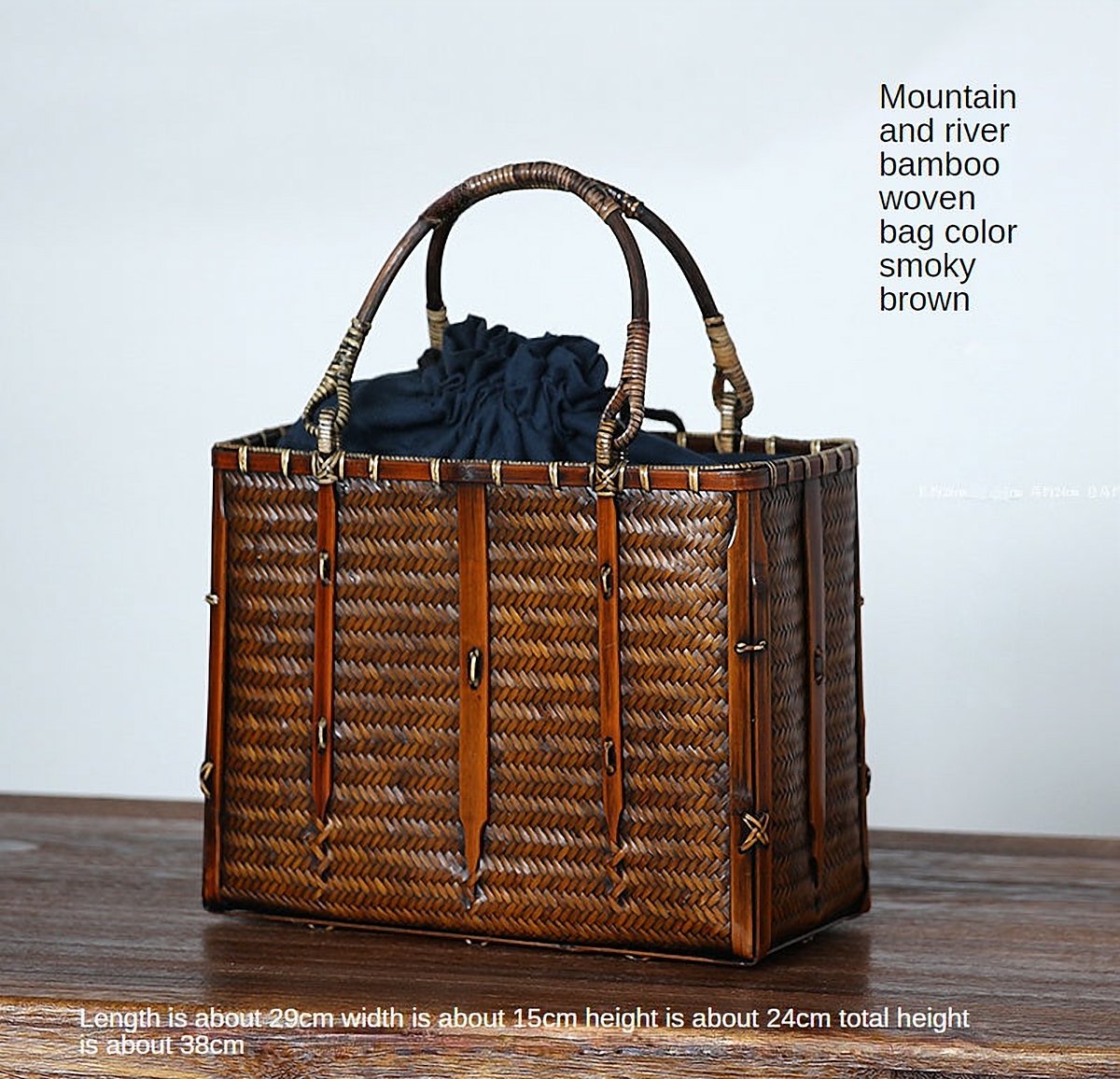 Jardin Woven Bamboo Top Handle Bag – view 9