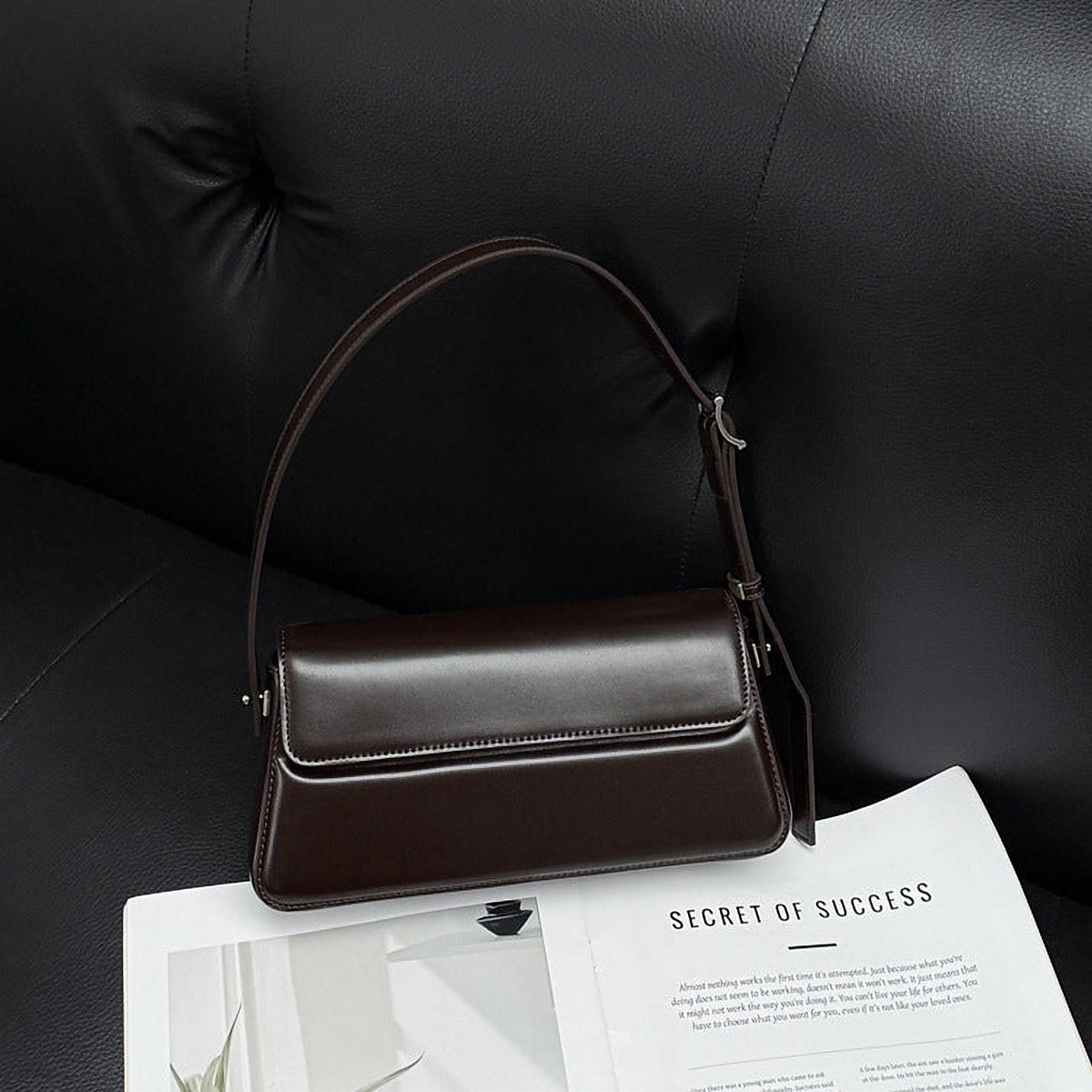Valencia Leather Flap Shoulder Bag – view 2