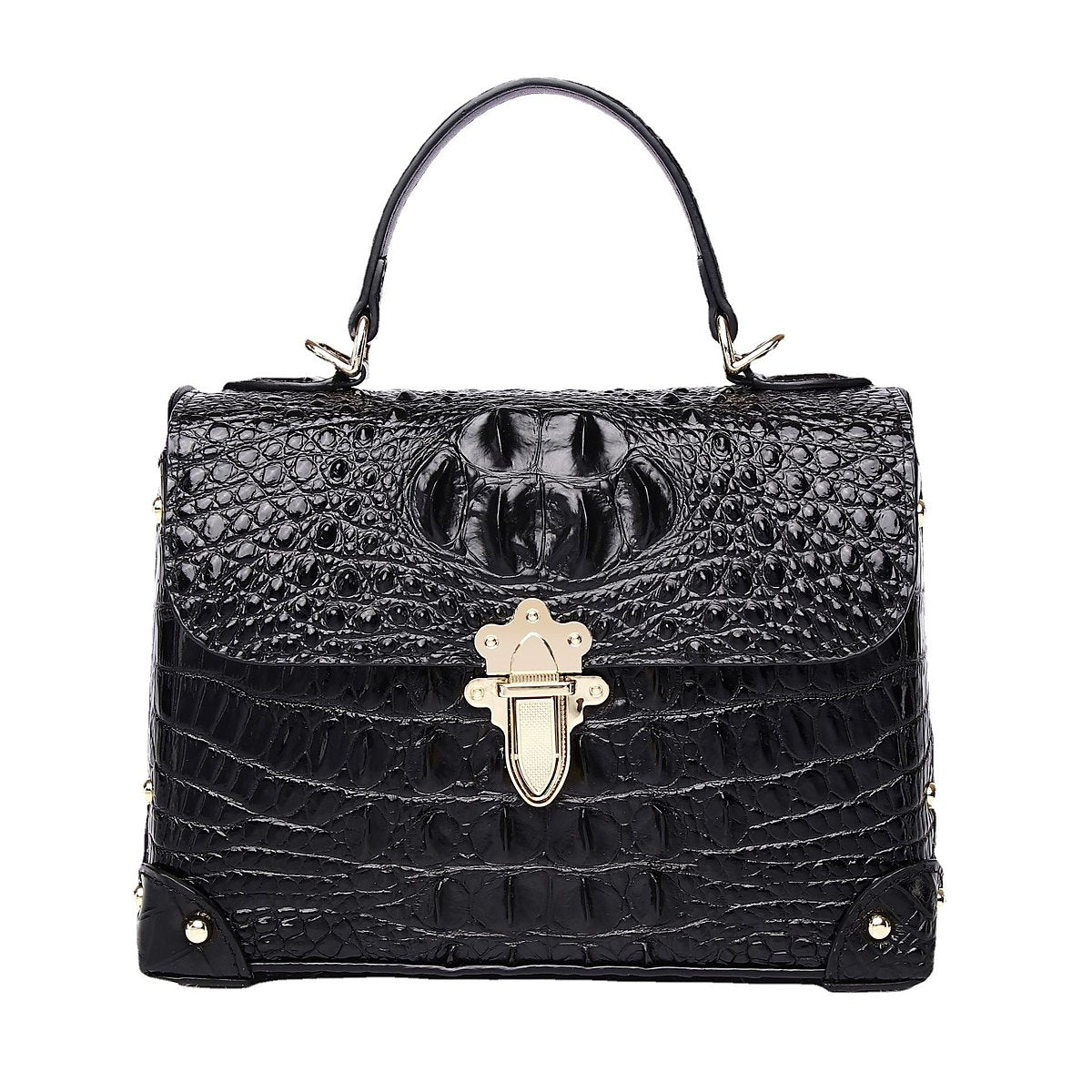 Onyx Croc-Effect Crossbody Bag – view 1