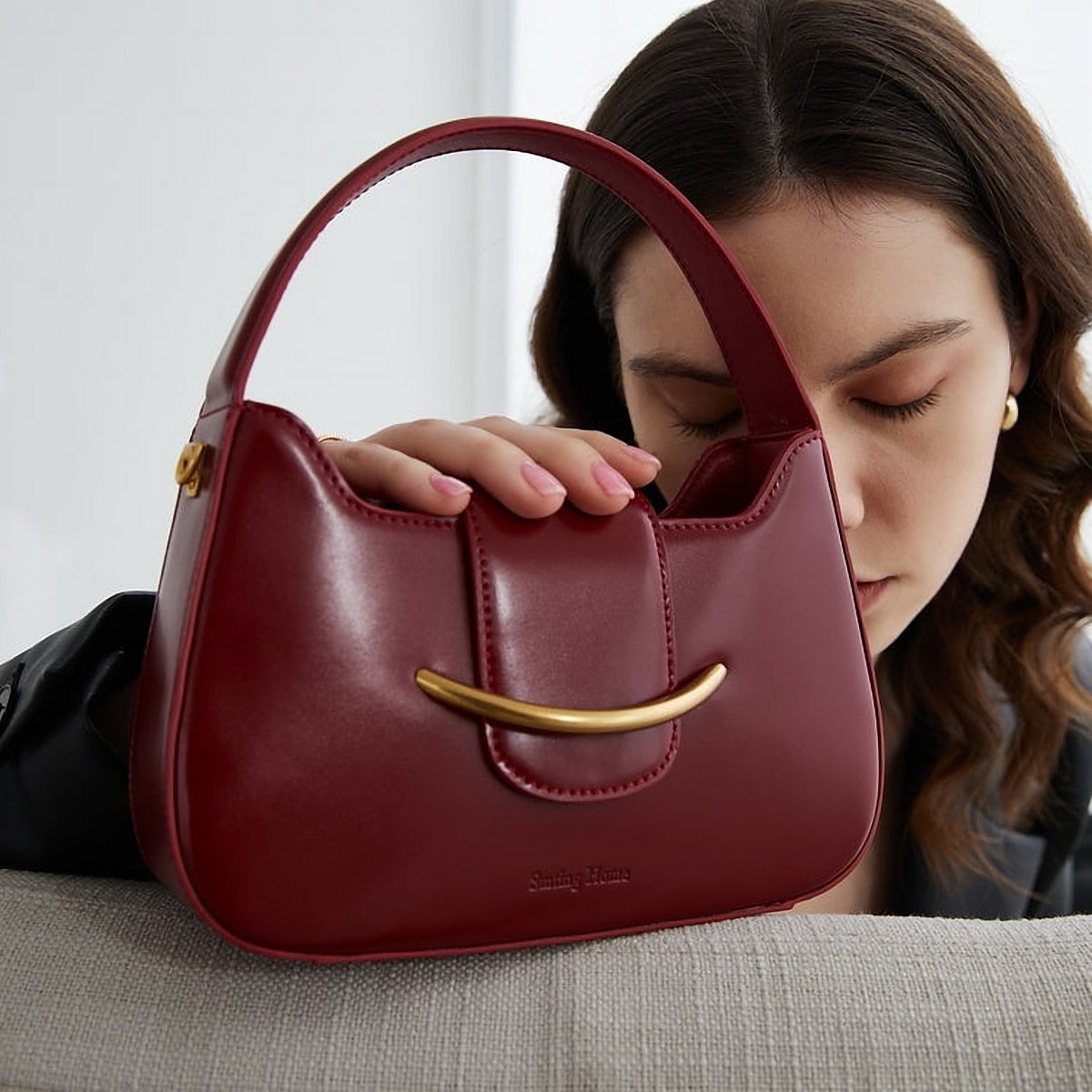 Fiorella Red Leather Top Handle Bag – view 1