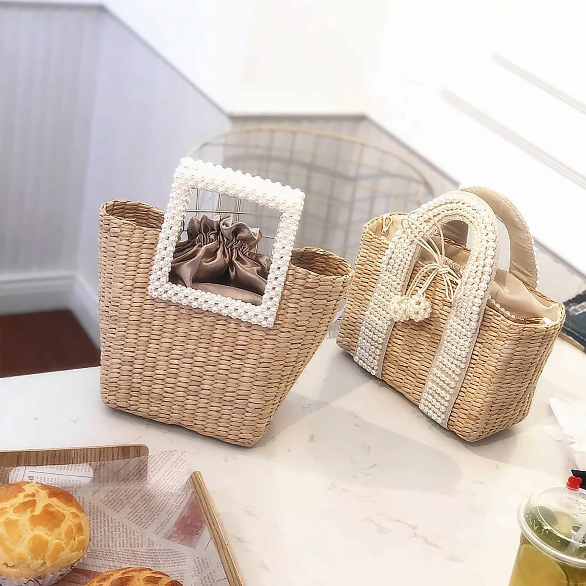 Nest Woven Straw Mini Bag – view 1