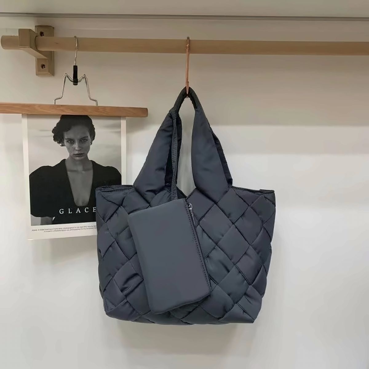 Lattice Woven Canvas Tote – view 3