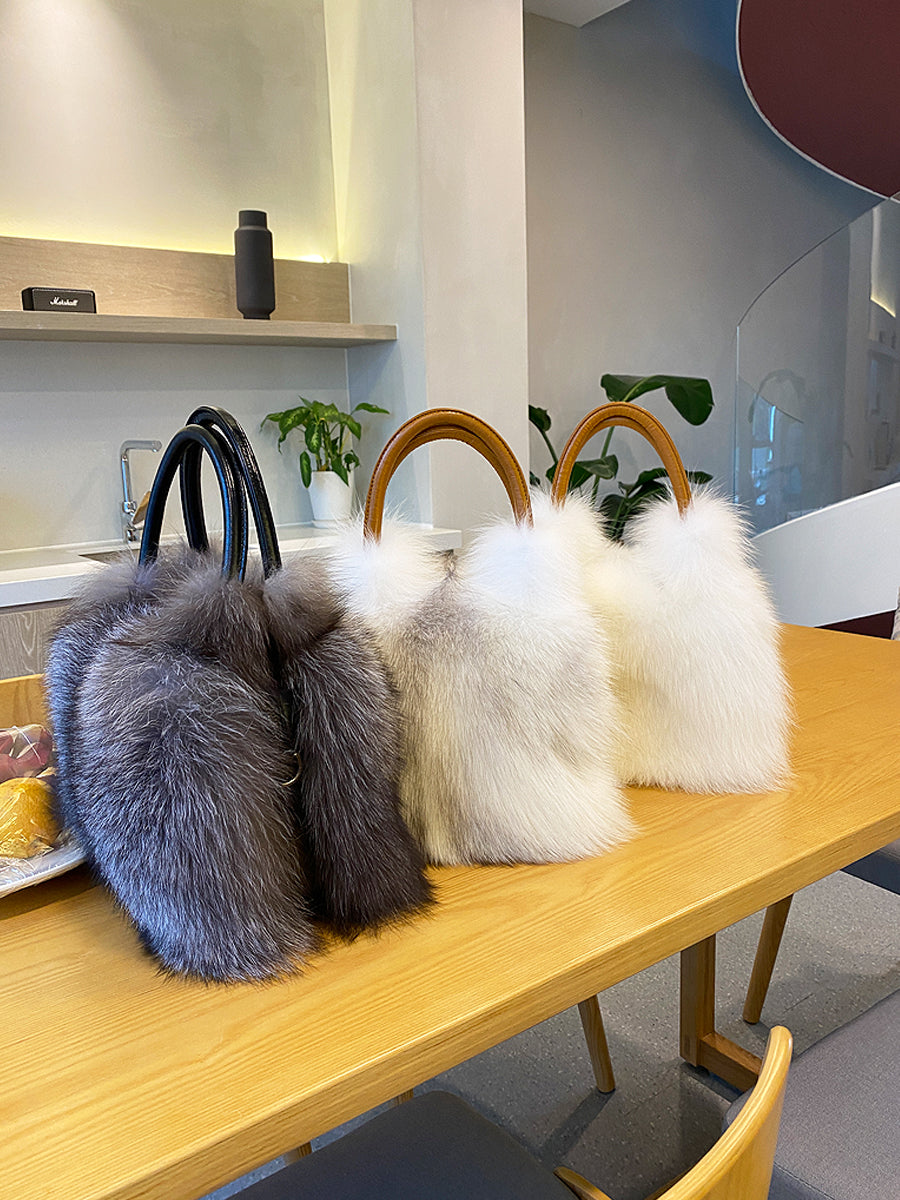 Odette Fox Fur Top Handle Bag – view 2