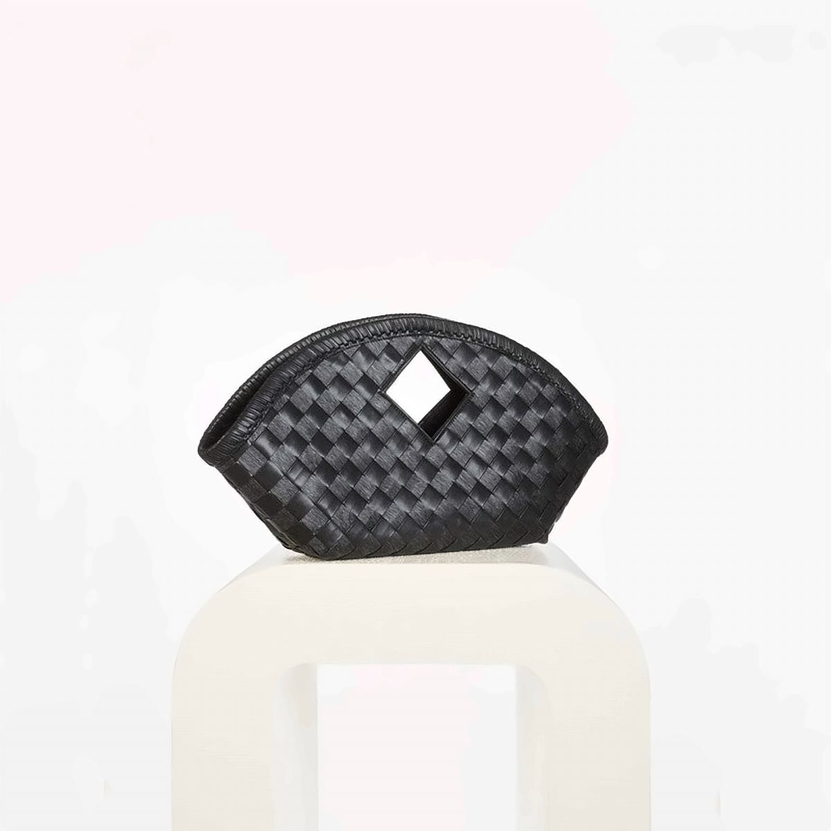 Noir Woven Shoulder Tote – view 5