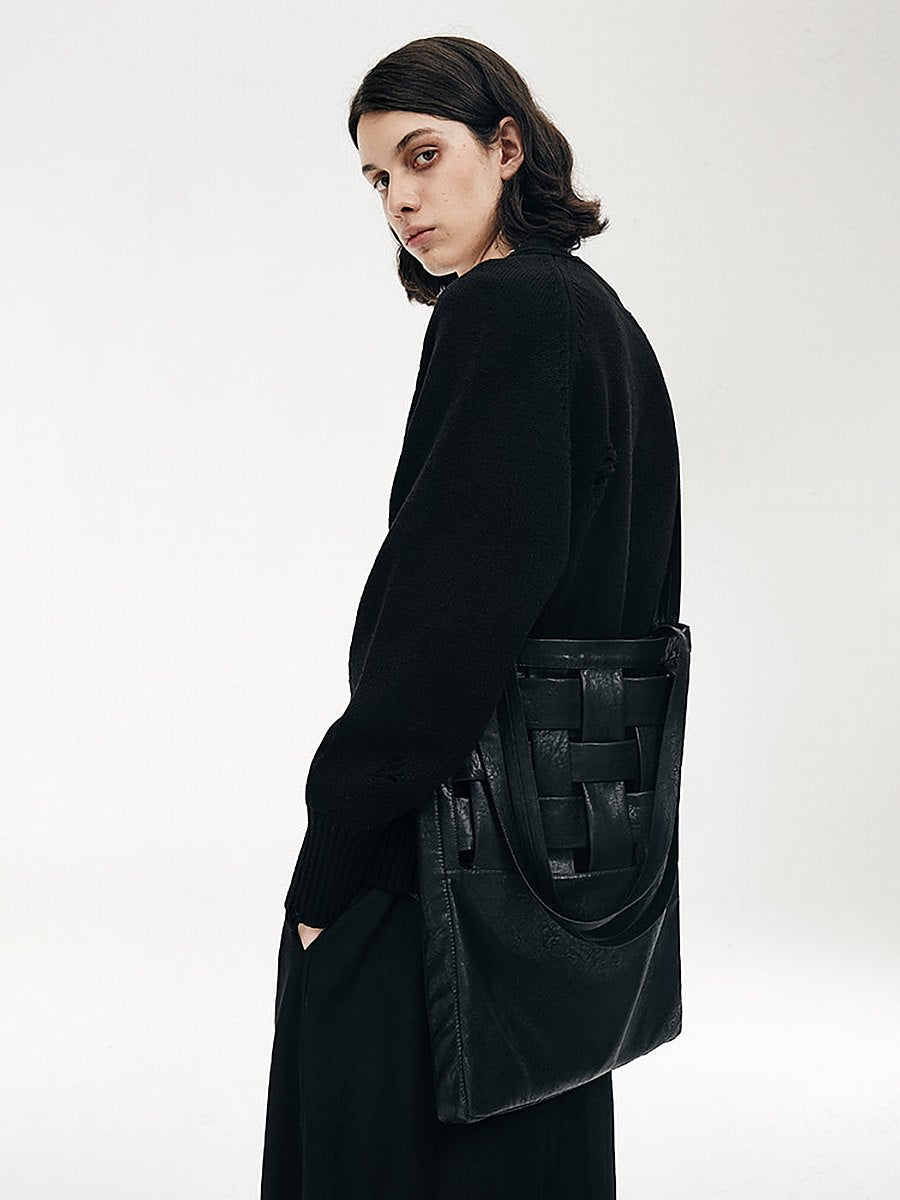 Milano Woven Vegan Leather Shoulder Bag – view 6
