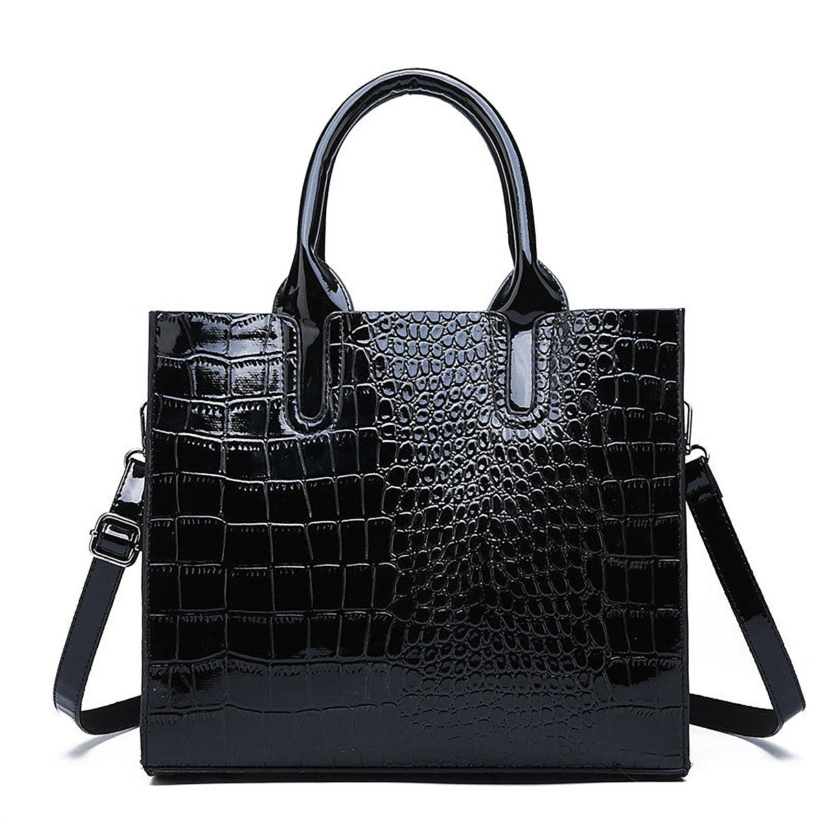Tamsin Croc-Effect Vegan Leather Shoulder Bag – view 4