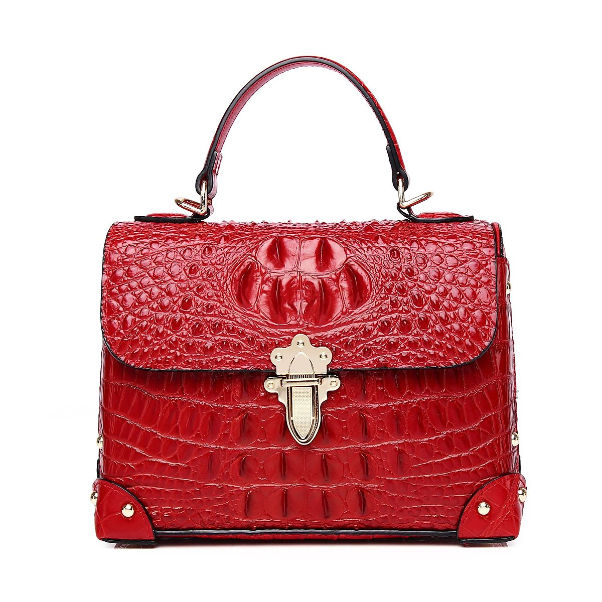 Onyx Croc-Effect Crossbody Bag – view 3