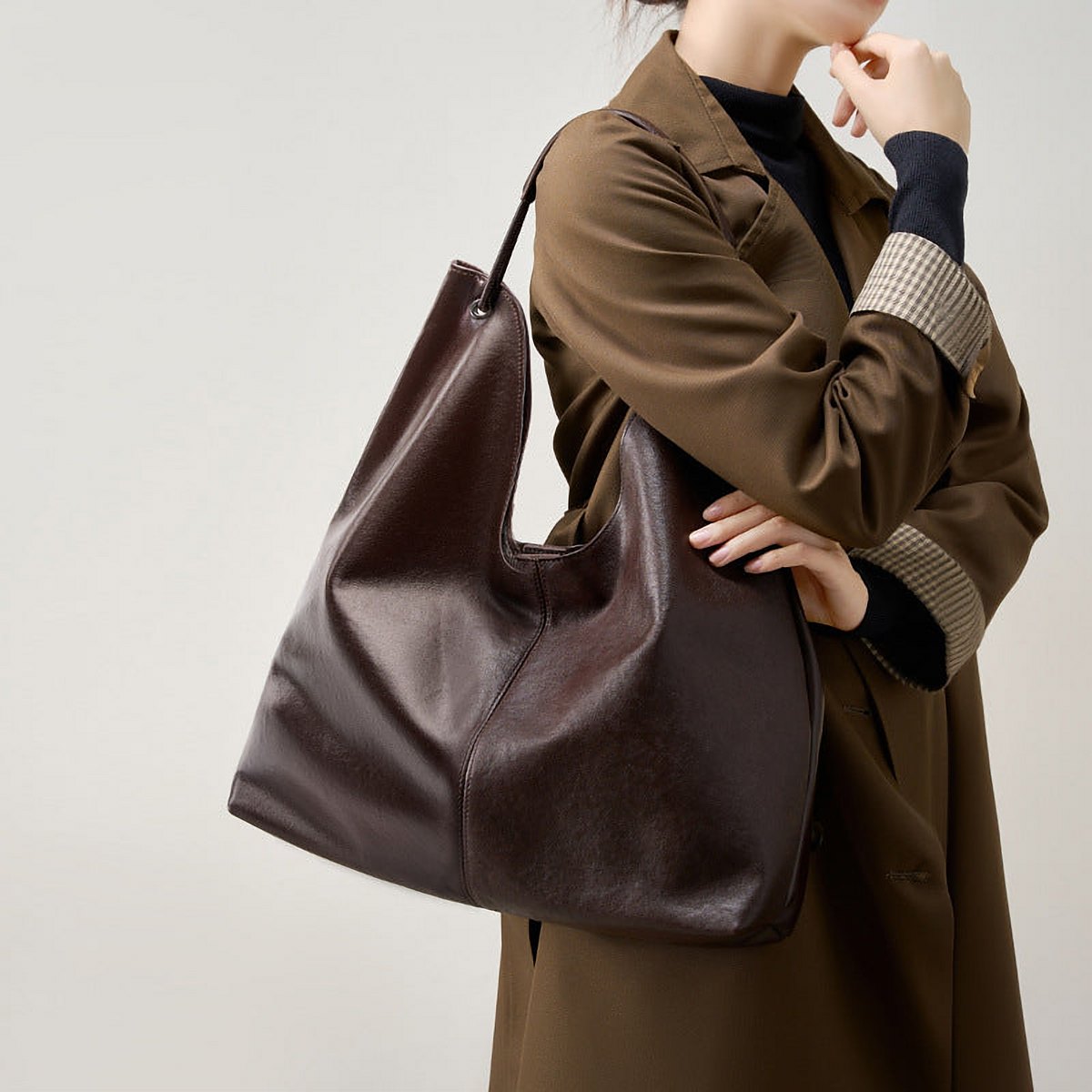 Marlowe Textured Leather Tote Bag – view 1
