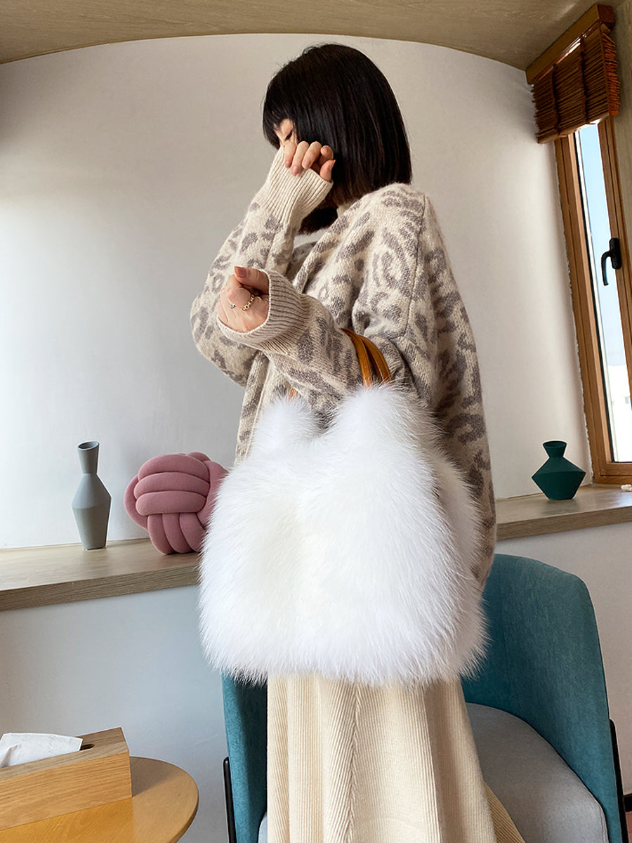 Odette Fox Fur Top Handle Bag – view 4