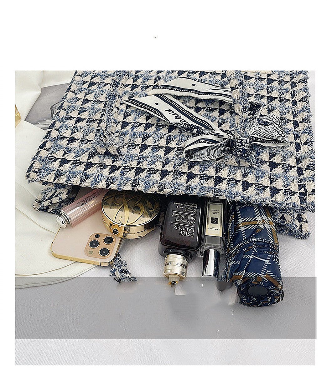 Glenna Textured Plaid Tote Bag – view 7