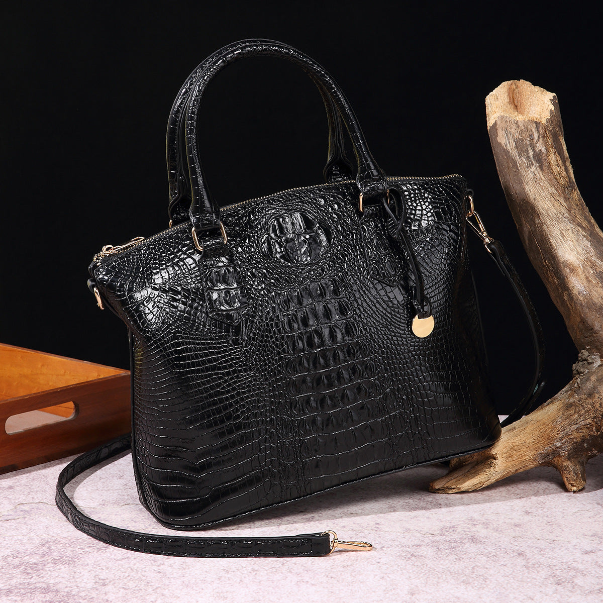 Rialto Croc-Effect Vegan Leather Crossbody Bag – view 3