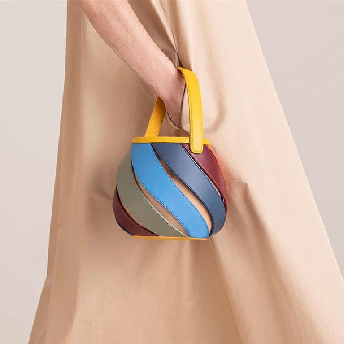 Remy Panelled Vegan Leather Bucket Bag – view 1