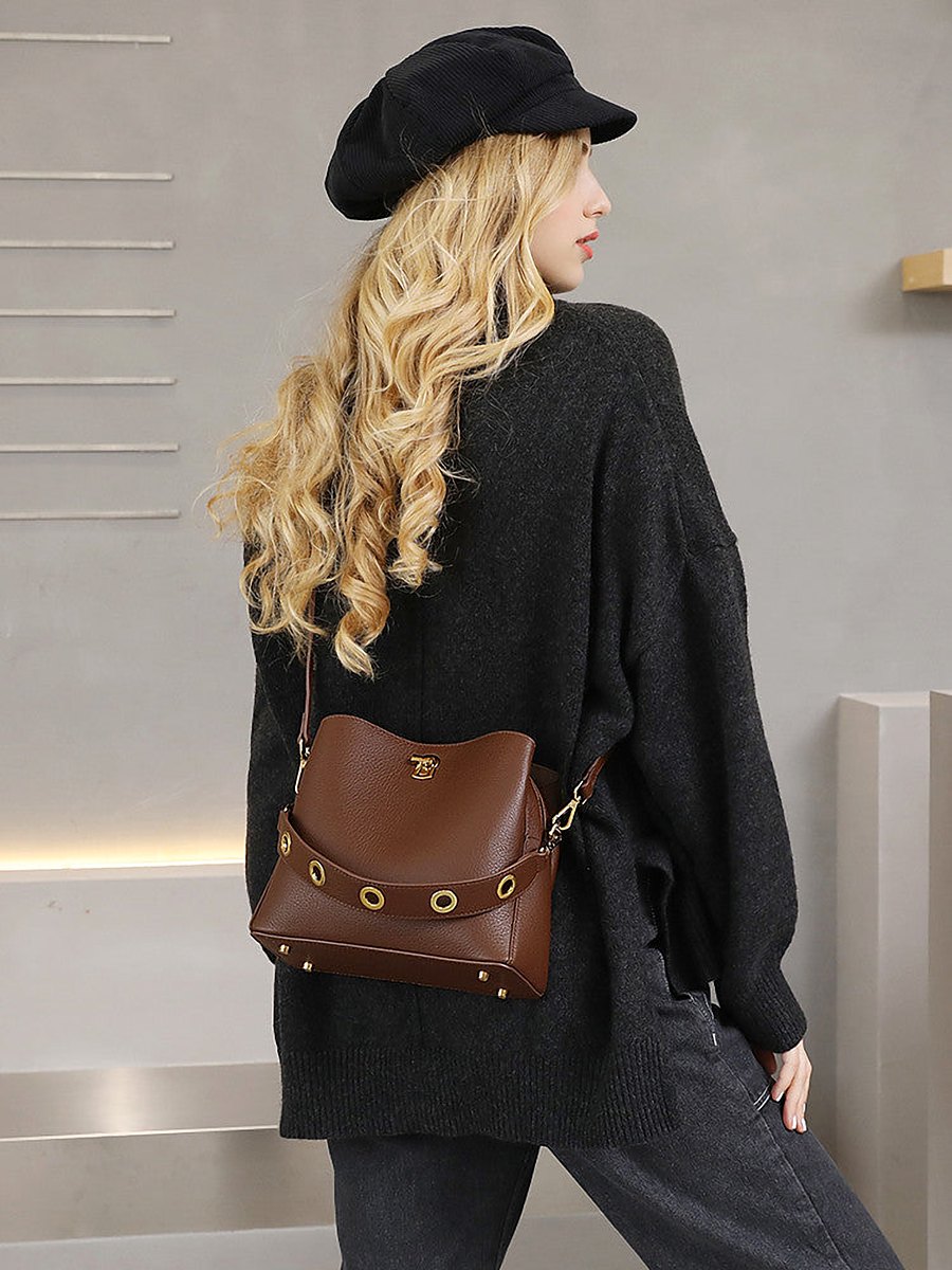 Loire Leather Bucket Crossbody Bag – view 5