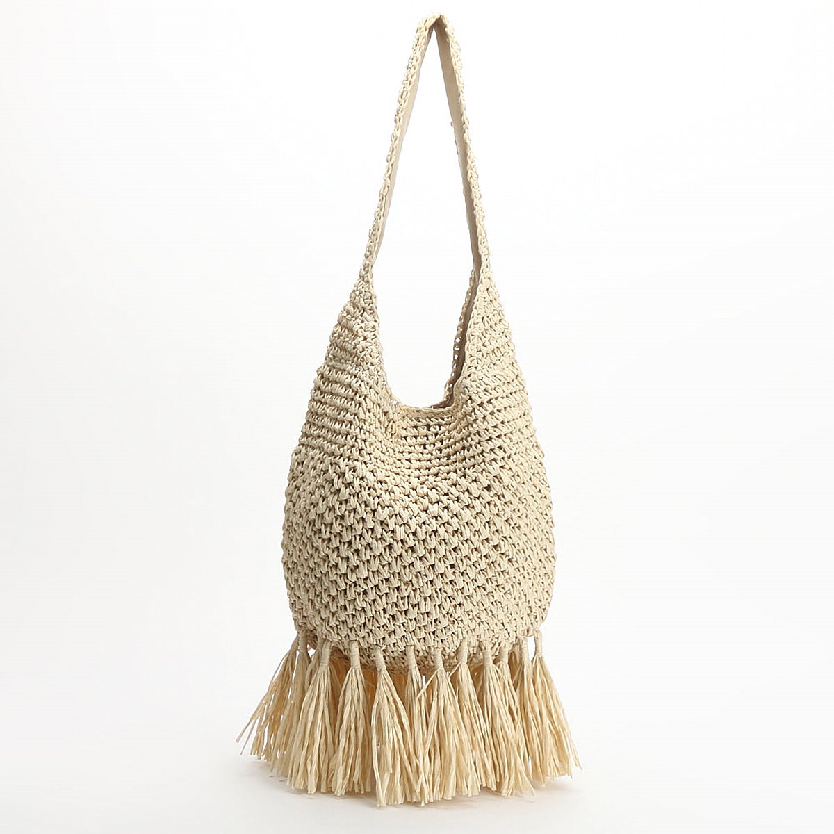 Tivoli Tasselled Straw Bucket Bag – view 6