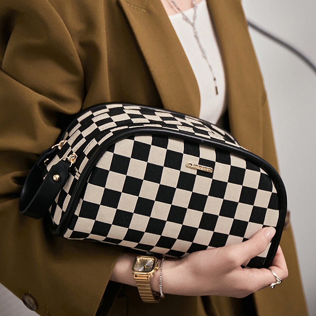 Palermo Checkerboard Cosmetic Pouch – view 1