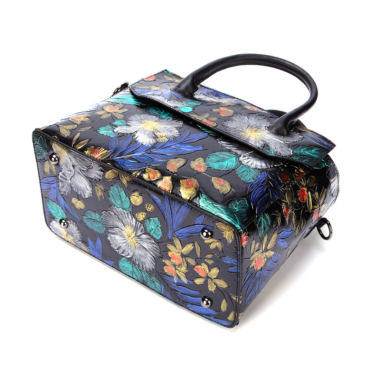 Giardino Painted Leather Top Handle Bag – view 4