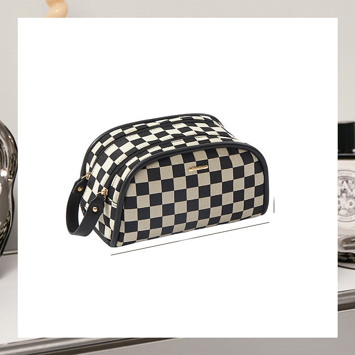 Palermo Checkerboard Cosmetic Pouch – view 3