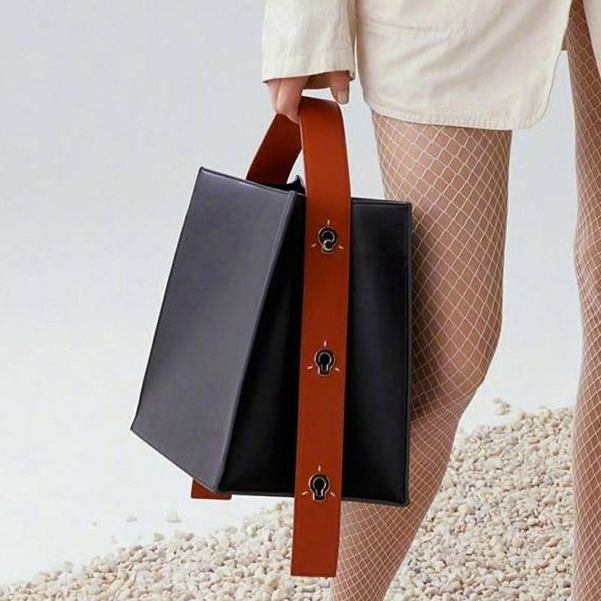 Thea Contrast Leather Shoulder Bag – view 2